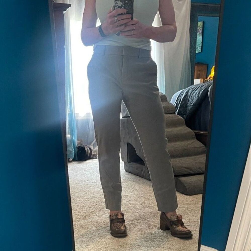 Express Mid Rise Columnist Ankle Pants - Grey Sz 4 Regular